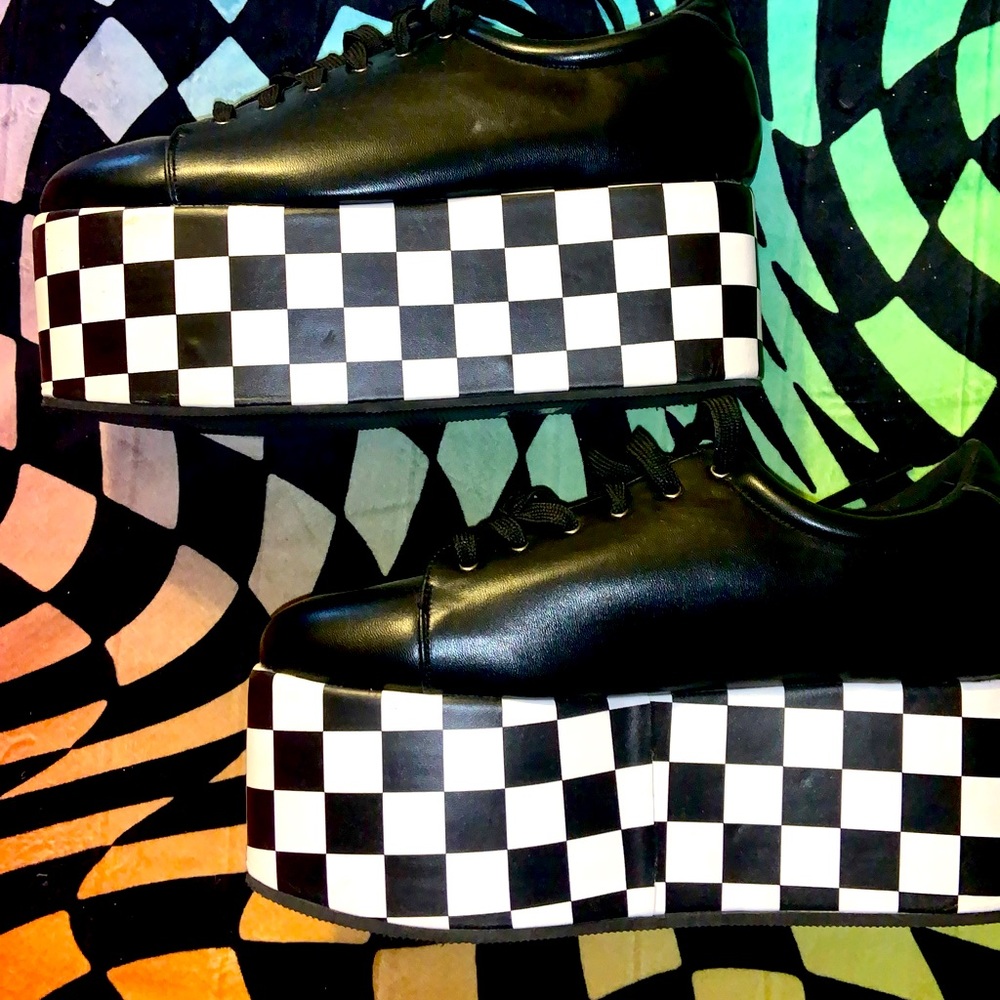 Checkered Platform Sneakers